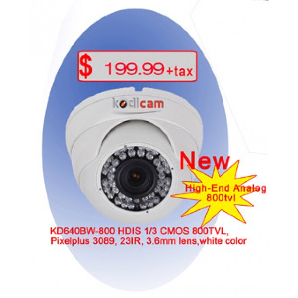 Kodicam 800 TV Lines 3.6 mm fix lense KD640BW