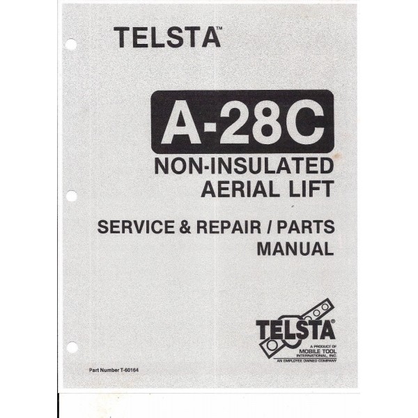 Telsta Bucket A-28C Service and Repair Manual Download link Only, No hard Copy 